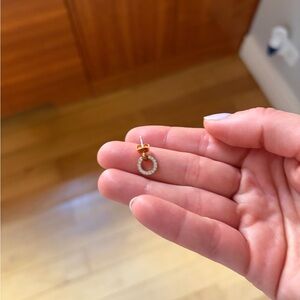 Elegant Gold and CZ circle dangle stud only one never worn